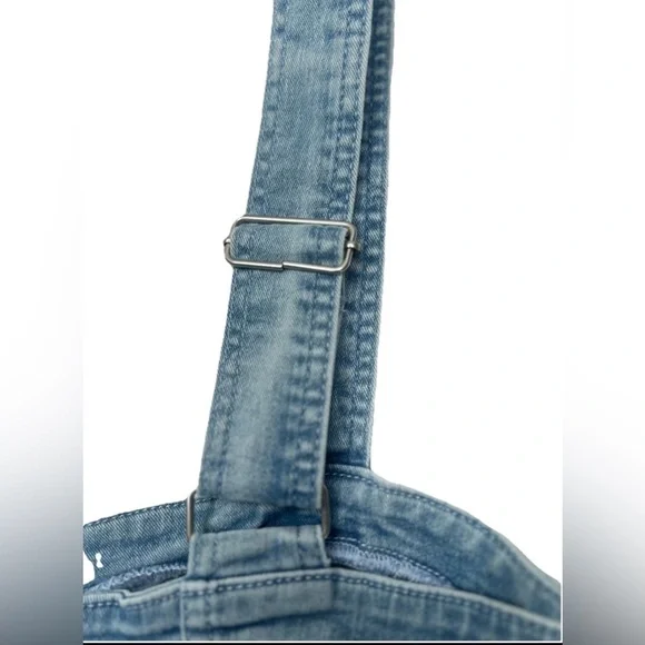 Ava & Viv Women's Denim Flare Jumpsuits Sleeveless Overalls Size 17 light No tag - Picture 11 of 15